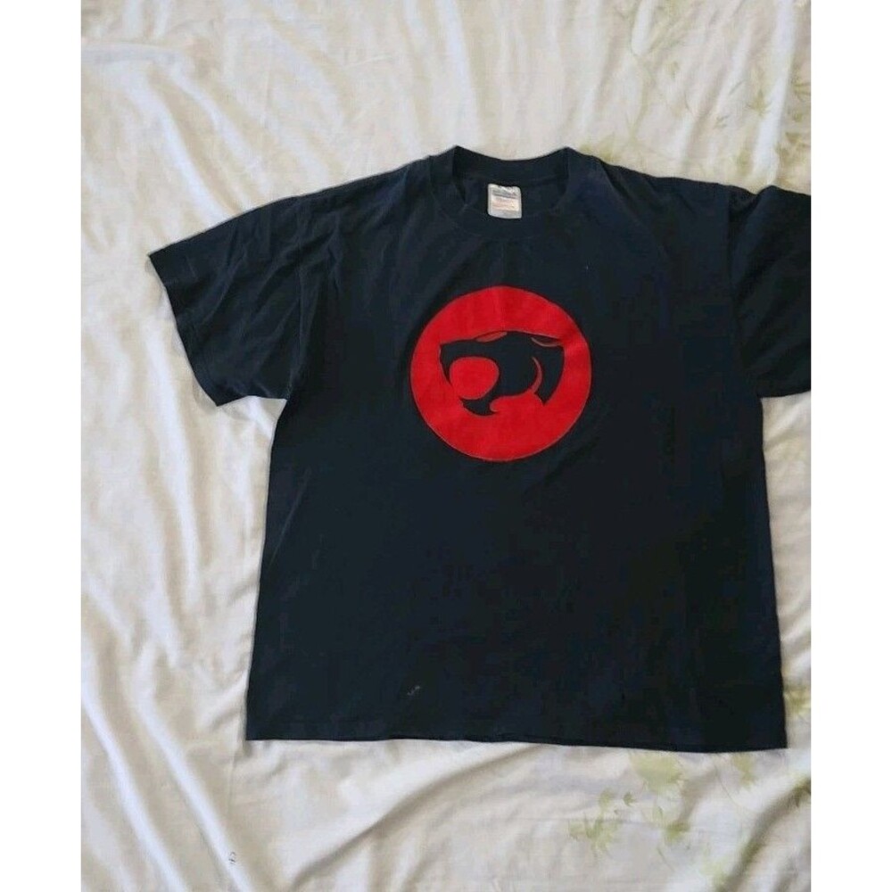 Vintage 1999 THUNDERCATS Men's XLarge Black Red Logo T-Shirt Warner Bros Cartoon